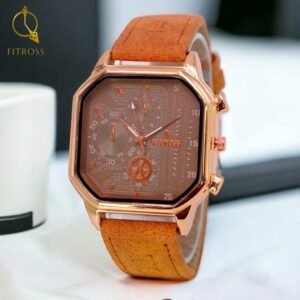 Fitros Square Strap Gents Watch Premium Brown Edition