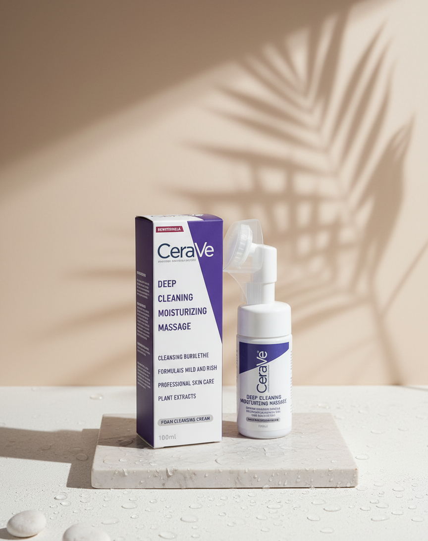 CeraVe Deep Cleaning Moisturizing Massage Foam Cleansing Cream - Image 3