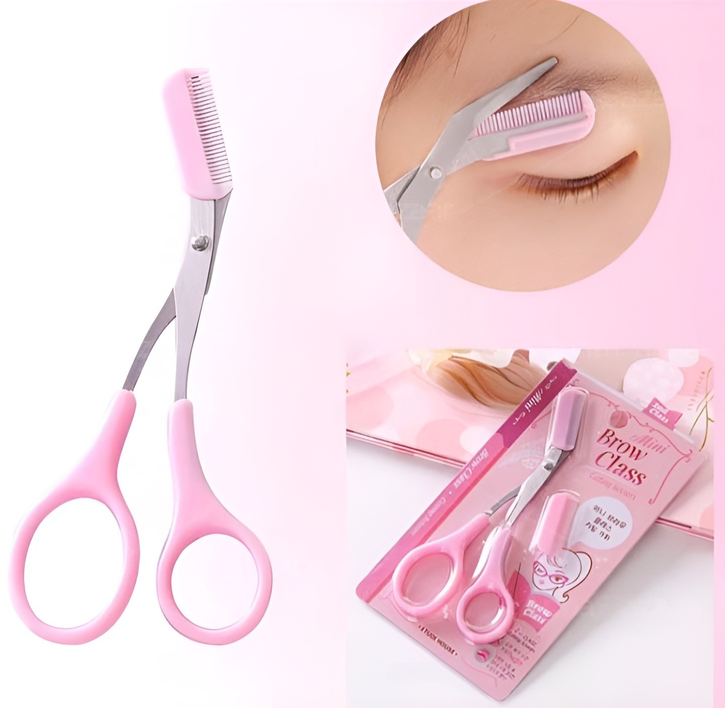 Precision Eyebrow Scissors with Built-In Comb for Easy Shaping & Trimming - Image 3