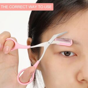 Precision Eyebrow Scissors with Built-In Comb for Easy Shaping & Trimming