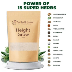 The Health Healer Natural Height Growth Powder – 100% Herbal Daily Supplement for Growth & Overall Wellness (70g)